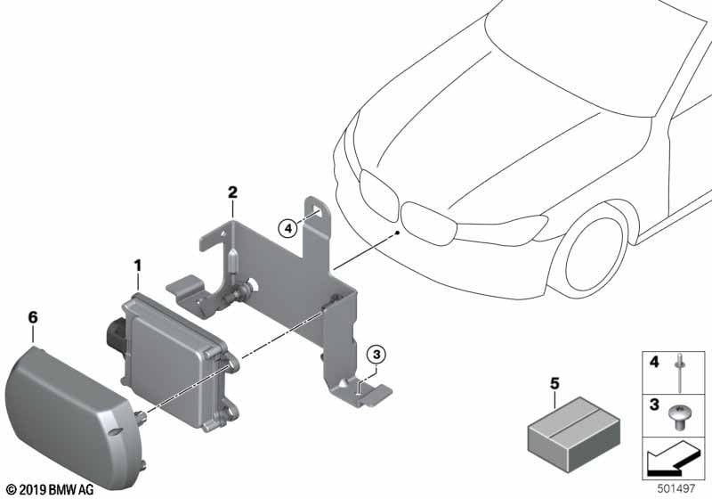 Front radar sensor, long range