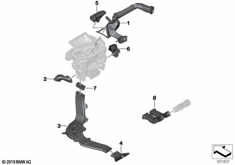 Genuine BMW 64227435732 F93 G16 F91 Air Duct, Rear Compartment, Rear Right (Inc. 840dX, M850iX & M8) | ML Performance EU Car Parts