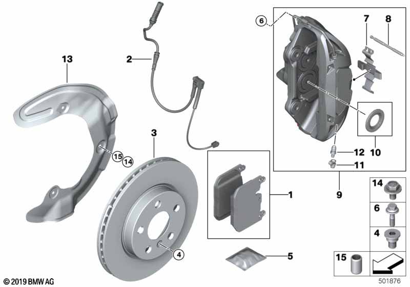 Genuine BMW 34106888629 F40 F39 F44 Caliper Housing Left (Inc. X1 20iX, X2 20d & X1 25iX) | ML Performance EU Car Parts