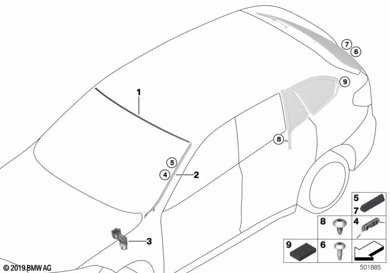 Genuine BMW 51317350589 F48 Cover, Windshield, Top (Inc. X1 20iX) | ML Performance UK Car Parts