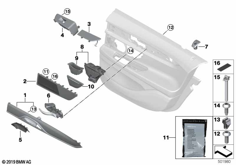 Genuine BMW 51427398886 G11 G12 Right Rear Door Ashtray (Inc. 750LdX, 745eX & 725d) | ML Performance UK Car Parts