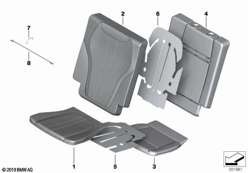 Genuine BMW 52308494065 G07 Cover For Comfort Backrest,Leather Left SCHWARZ (Inc. X7 40iX, X7 M50iX & X7 30dX) | ML Performance UK Car Parts