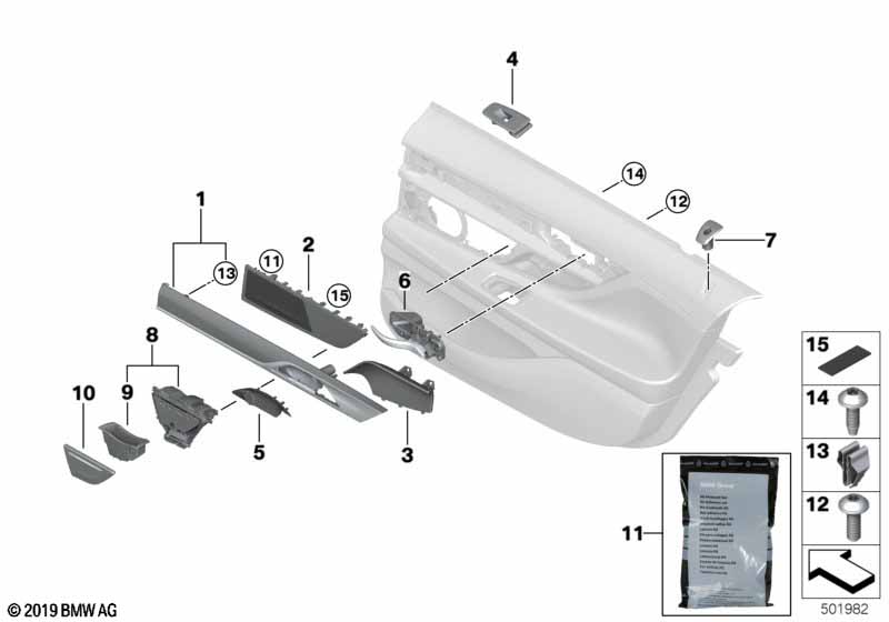 Genuine BMW 51427405960 Trim, Switch, Rear Door MOKKA (Inc. 725Ld, 750LdX & 740iX) | ML Performance UK Car Parts