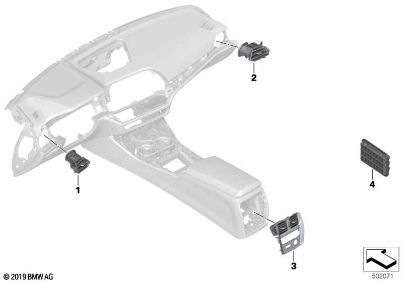 Genuine BMW 64226848617 G20 G21 Fresh-Air Vent, Driver's Side (Inc. 318d, 330i & 320dX) | ML Performance EU Car Parts