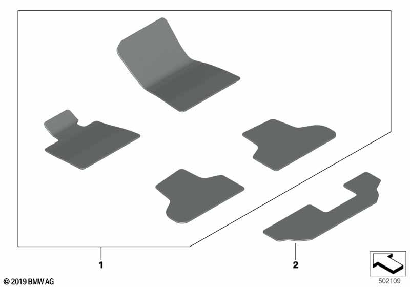 Genuine BMW 51477997857 G05 Set Of Floor Mats With Edge Binding TARTUFO (Inc. X5 M50iX, X5 50iX & X5 45eX) | ML Performance UK Car Parts
