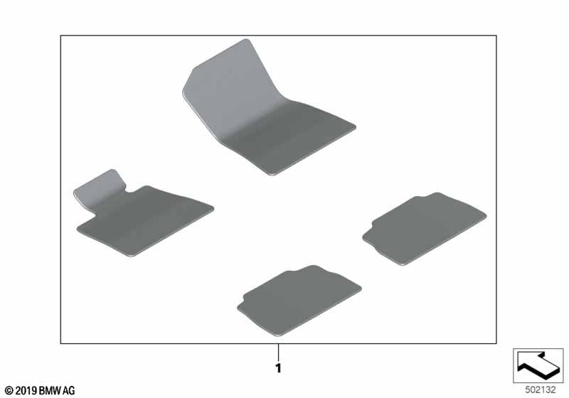 Genuine BMW 51477997873 G06 Set Of Floor Mats With Edge Binding COFFEE (Inc. X6 30dX, X6 M50iX & X6 M50dX) | ML Performance EU Car Parts