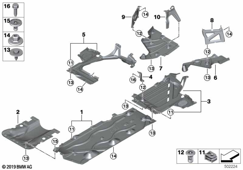 Genuine BMW 51757436699 F44 Bracket Underfloor Panelling, Left (Inc. 218i) | ML Performance UK Car Parts