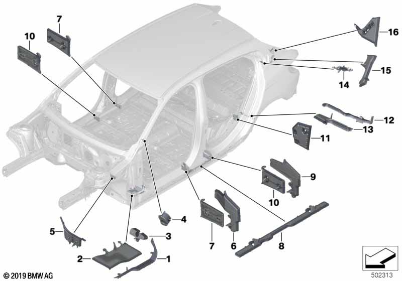 Genuine BMW 41009482607 F40 F44 Moulded Part,Entrance Outside,Front Left (Inc. 220d, M235iX & M135iX) | ML Performance EU Car Parts
