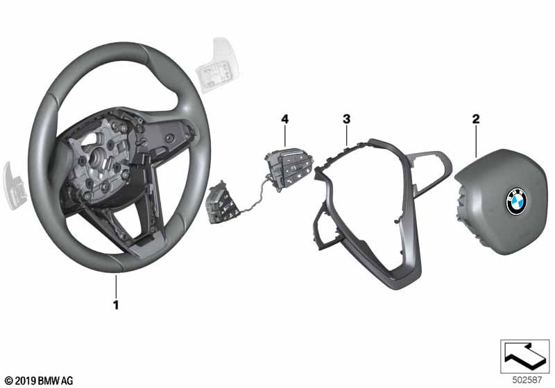 Genuine BMW 32307947918 G07 G05 G06 Decor TriCover, Steering Wheel NIGHT BLUE (Inc. X5) | ML Performance EU Car Parts