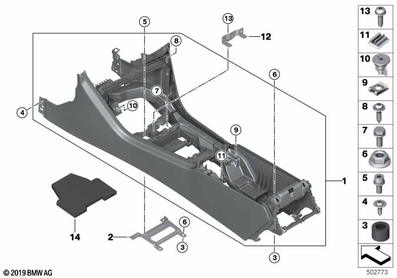 Genuine BMW 51166996349 G16 G14 G15 Center Console NACHTBLAU (Inc. M850iX, 840i & 840iX) | ML Performance UK Car Parts