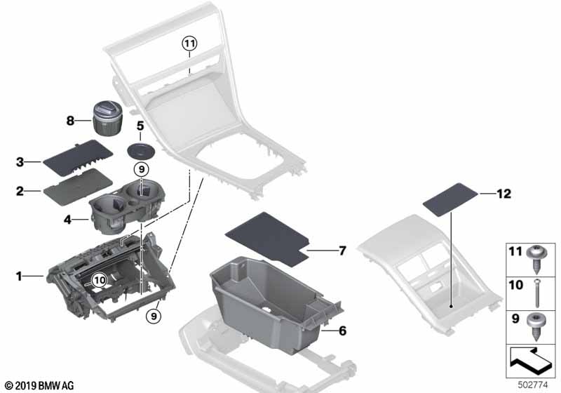 Genuine BMW 51166839171 G14 G16 F92 Removable Panel Storag.Compartment Front (Inc. 840dX, 840i & M850iX) | ML Performance EU Car Parts