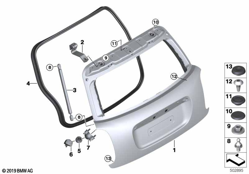 Genuine BMW 41007320547 F55 Left Trunk Lid Hinge (Inc. One First, Cooper SD & Cooper D) | ML Performance EU Car Parts