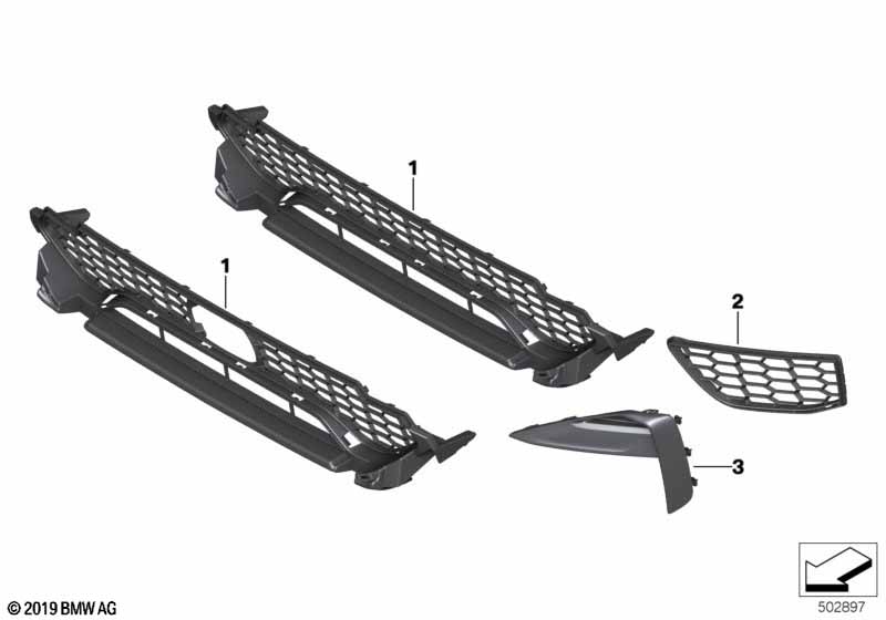 Genuine BMW 51118065195 Grill, Center Lower ACC (Inc. X3 M & X4 M) | ML Performance UK Car Parts