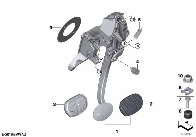 Genuine BMW 35006856600 F39 F46 Complete Pedal Assembly (Inc. X1) | ML Performance EU Car Parts