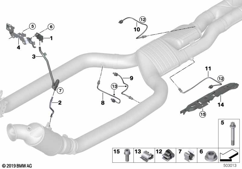 Genuine BMW 11788744030 RR11 RR31 G12 Temperature Sensor, Exhaust L=380 (Inc. M760LiX, Phantom EWB & Cullinan) | ML Performance UK Car Parts
