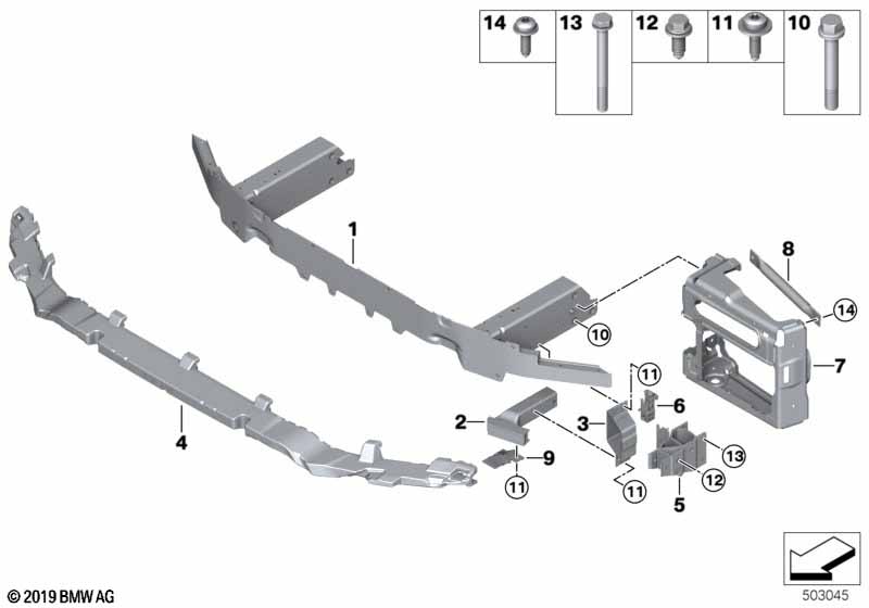 Genuine BMW 51118075101 Bracket, Radiator Bottom Left (Inc. X3 M & X4 M) | ML Performance UK Car Parts