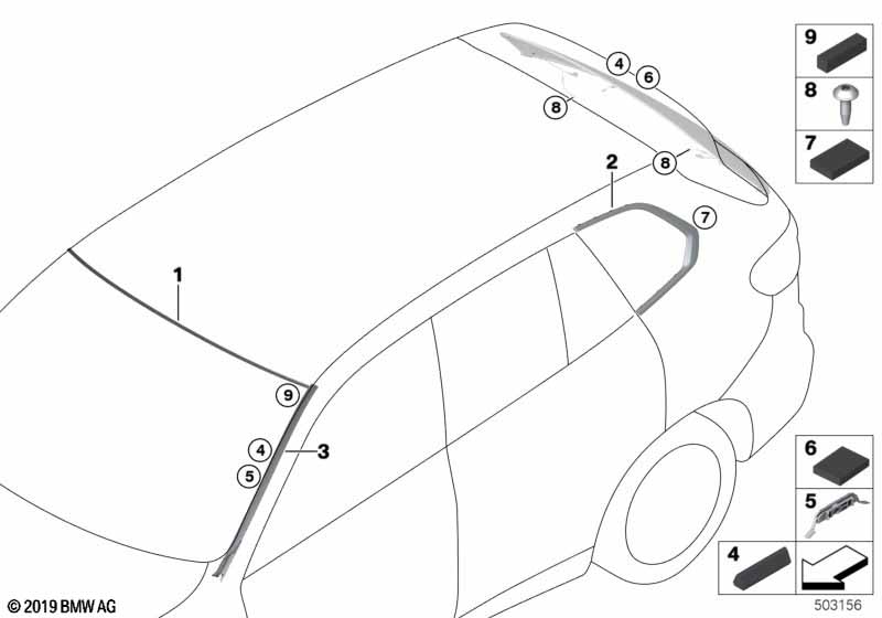 Genuine BMW 51377446224 G06 Finisher, Side Window, Rear Right SHADOWLINE (Inc. X6) | ML Performance UK Car Parts