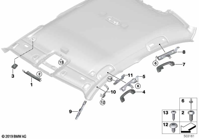 Genuine BMW 51167433253 G20 Grab Handle Bracket, Rear Left (Inc. 320i, 320i 1.6 & 320dX) | ML Performance UK Car Parts