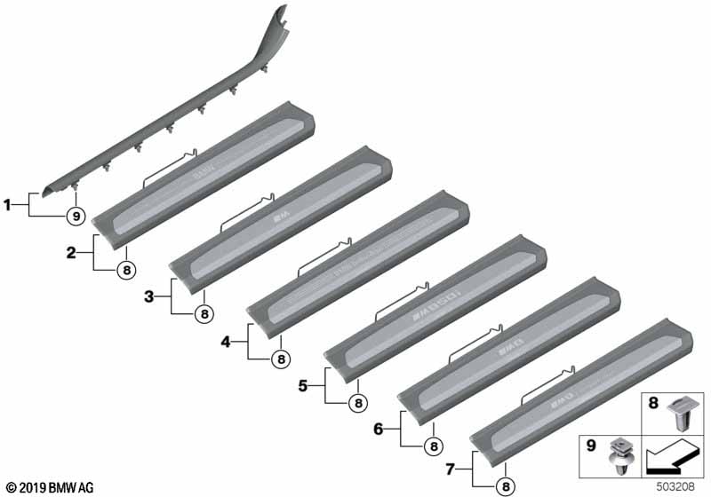 Genuine BMW 51477479201 F92 G15 Cover Strip, Entrance, Interior, Left SCHWARZ (Inc. M8, 840i & 840dX) | ML Performance EU Car Parts