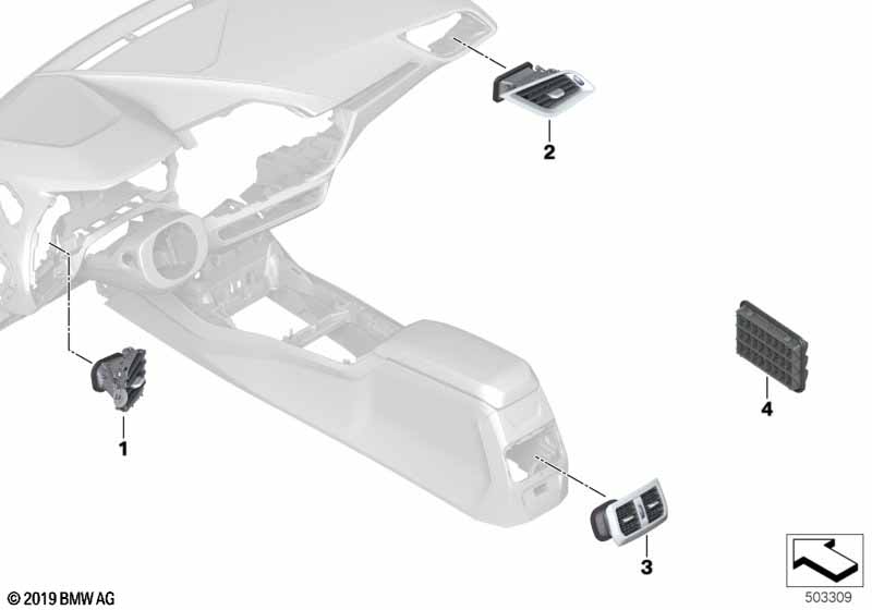Genuine BMW 64229315933 F46 F40 F45 Rear Ventilation With Absorber, Left (Inc. 220i, X1 25iX & 225i) | ML Performance EU Car Parts