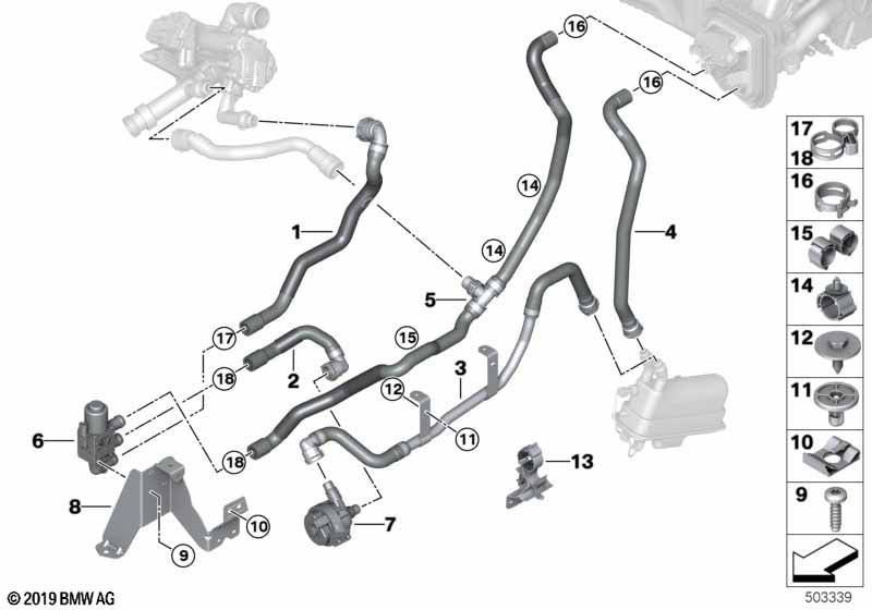 Genuine BMW 64219398819 G05 Coolant Hose Radiator Feed 4 (Inc. X5 45eX) | ML Performance UK Car Parts
