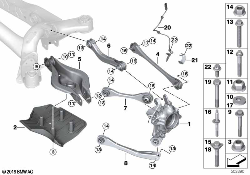Genuine BMW 33306878621 G20 Wheel Carrier, Rear Left (Inc. 320i, M340iX & 320i 1.6) | ML Performance UK Car Parts