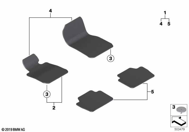 Floor mats, velours