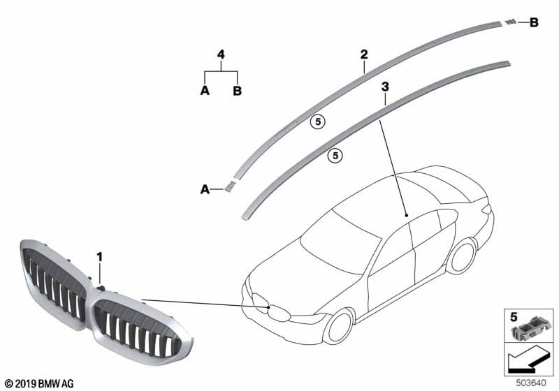 Genuine BMW 51137479520 G20 Roof Molding Right (Inc. 320iX, M340iX & 330d) | ML Performance UK Car Parts