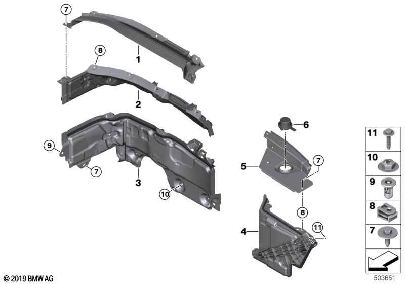 Genuine BMW Mini 51717290814 F39 F55 F56 Bulkhead Lower Section (Inc. 214d, 225iX & 118i) | ML Performance EU Car Parts