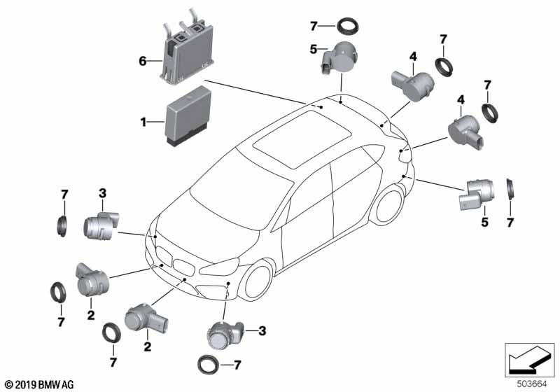 Genuine BMW 66209336906 F48 F46 Ultrasonic Sensor, Mineral Gray WB39 (Inc. i3 120Ah Rex, X2 25iX & JCW ALL4) | ML Performance UK Car Parts