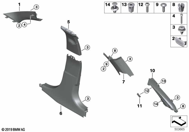 Trim panel A- / B- / C- / D-Column