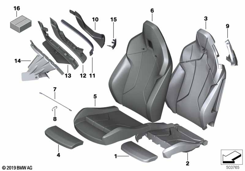 Genuine BMW 52109892296 G29 Sports Seat Cover Leather COGNAC (Inc. Z4 30i, Z4 M40i & Z4 20i) | ML Performance UK Car Parts