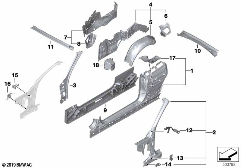 Genuine BMW 41217347087 Striker Plate, Side Panel, Rear Left (Inc. M235iX, M240i & M240iX) | ML Performance EU Car Parts