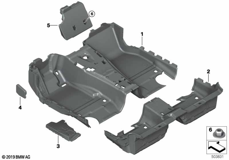 Genuine BMW 51477478430 G14 G15 Floor Trim Cover, Front ANTHRAZIT (Inc. 840i, 840iX & 840dX) | ML Performance EU Car Parts