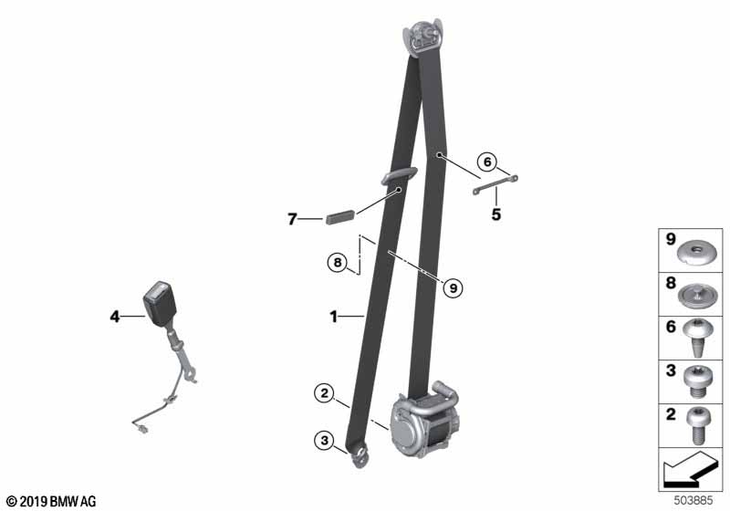Genuine BMW 72119458166 G16 Lower Strap, Front ELFENBEINWEISS (Inc. 840i, 840dX & 840iX) | ML Performance UK Car Parts