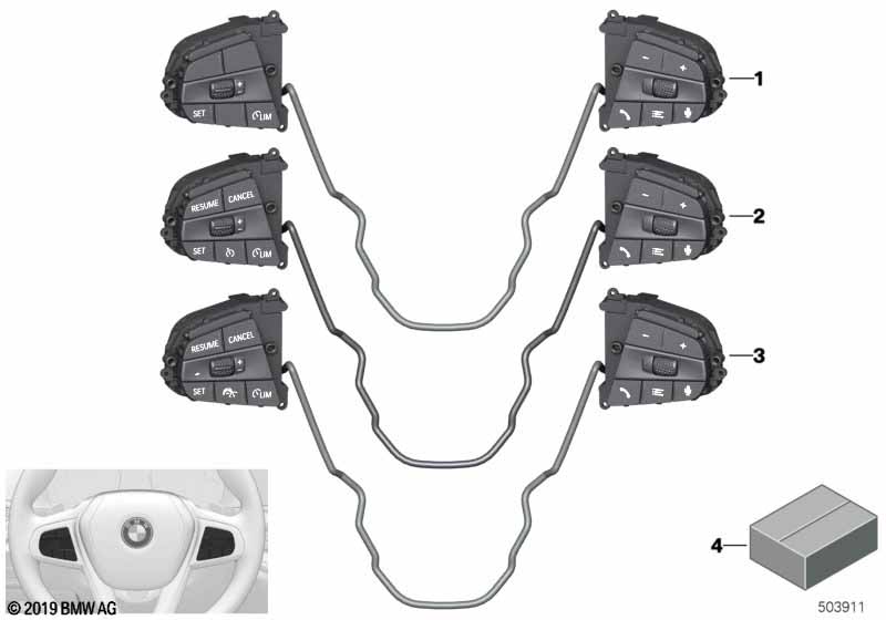 Genuine BMW 61319461225 F44 F93 G14 Switch, Multifunct. Steering Wheel (Inc. X5 50iX, 330iX & 320i) | ML Performance EU Car Parts