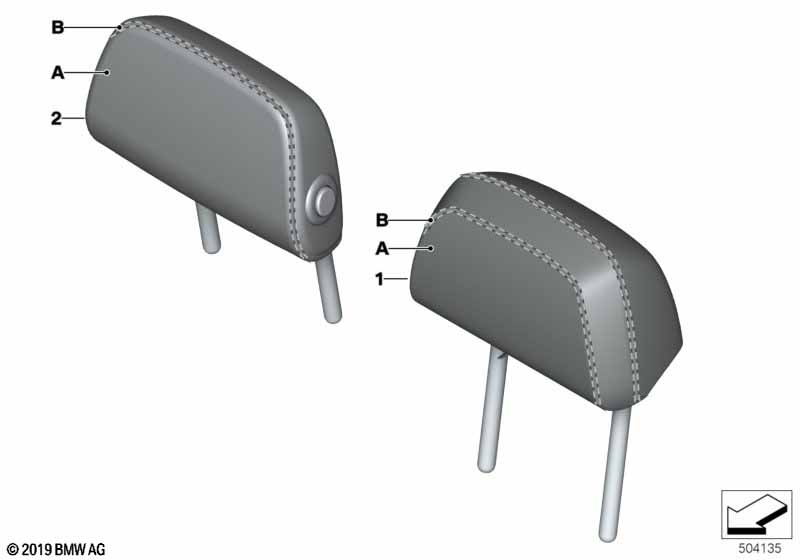 Individual headrest, leather, rear