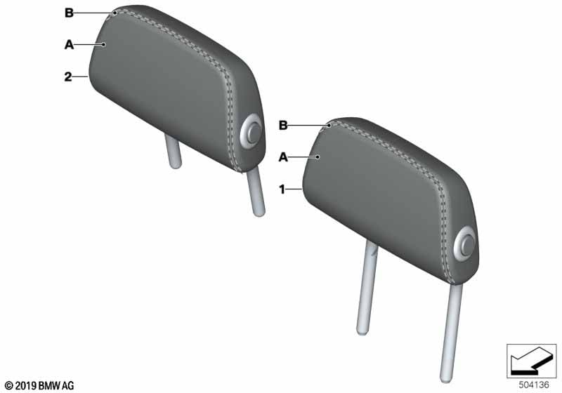 Individual headrest, leather, rear