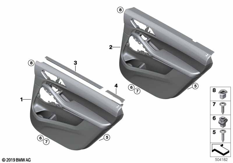 Genuine BMW 51429474275 G07 Door Trim Panel, Rear, Left BLACK (Inc. X7 40iX, X7 M50dX & X7 30dX) | ML Performance UK Car Parts
