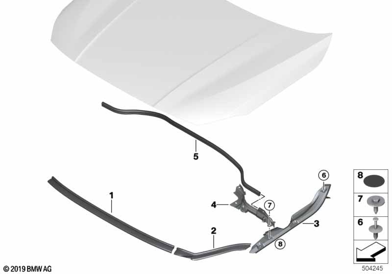 Genuine BMW 51767450920 F40 F44 Seal, Side Panel, Upper Right (Inc. 218i, 228iX & 220d) | ML Performance UK Car Parts