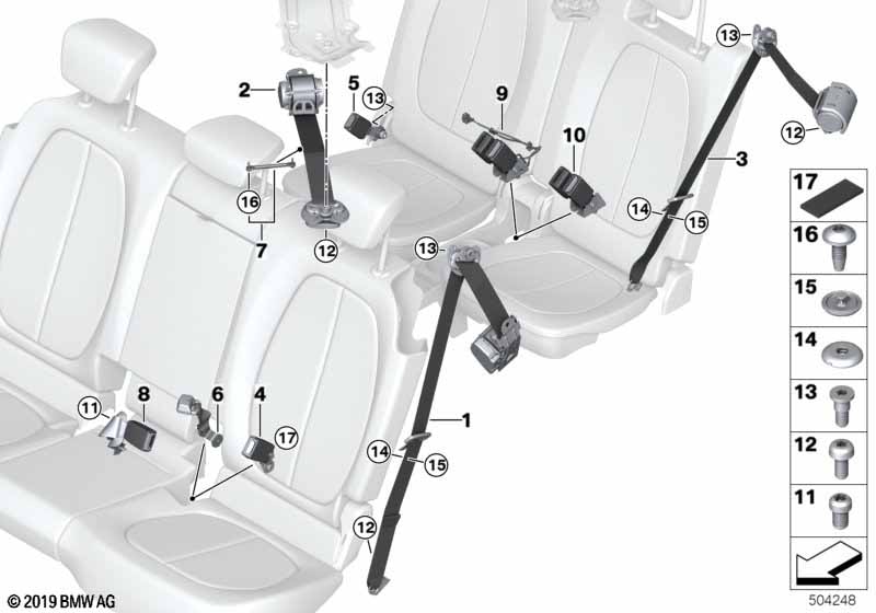 Safety belt rear