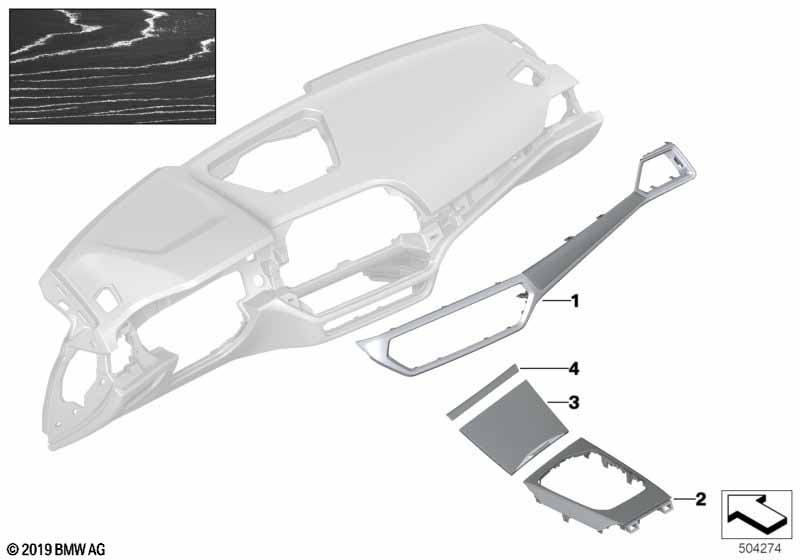 Genuine BMW 51167993079 G20 G21 Trim, Cup Holder, Fineline Silver (Inc. 320i, 320i 1.6 & 330i) | ML Performance UK Car Parts