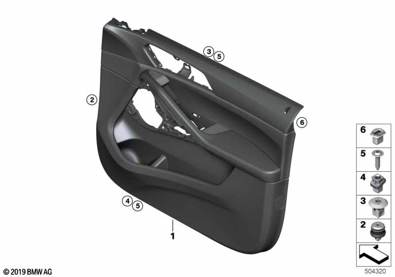 Genuine BMW 51419474014 G06 Door Trim Panel, Front Right BLACK (Inc. X6 40i, X6 30iX & X6 40iX) | ML Performance UK Car Parts
