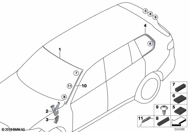Genuine BMW 51317434873 G07 Painted Drip Moulding, Left (Inc. X7 40iX, X7 M50iX & X7 30dX) | ML Performance UK Car Parts
