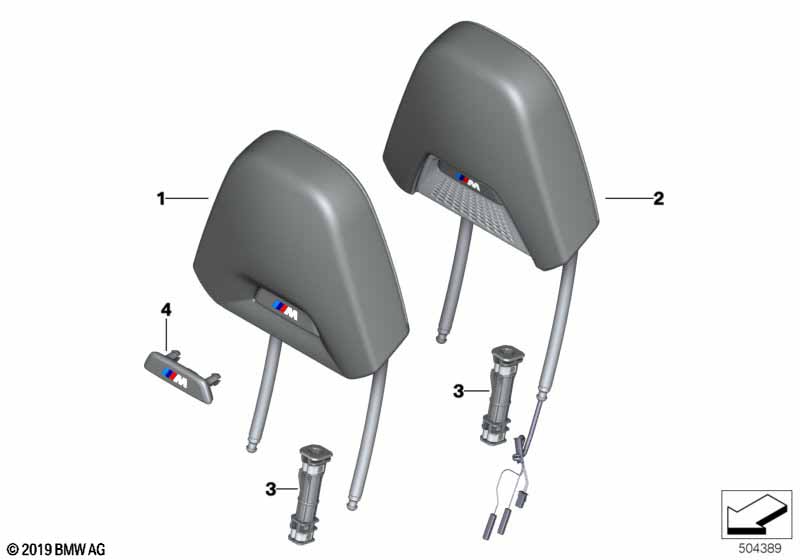 Front seat headrest, M-Sports seat