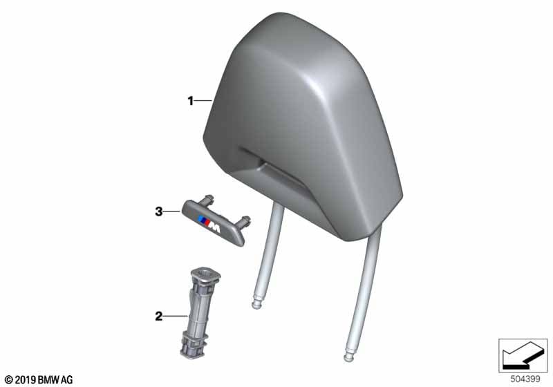 Front seat headrest, M-Sports seat