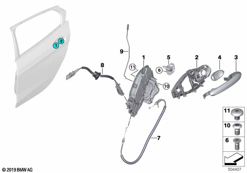 Genuine BMW 51219491457 F93 G20 Door Handle, Primed, Outer Left OVT (Inc. X3 & 530d) | ML Performance UK Car Parts