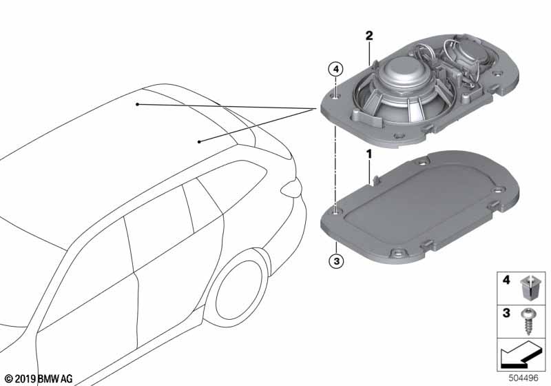Loudspeaker components for headlining