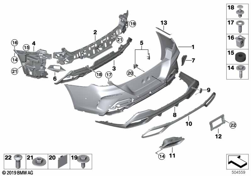 Genuine BMW 51128747263 G16 Kit, Mount For Pdc/Pma Sensor, Rear M (Inc. 840dX, M850iX & 840iX) | ML Performance UK Car Parts