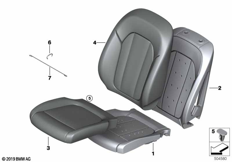Genuine BMW 52107472451 G01 G02 Leather Cover For Basic Seat OYSTER (Inc. X3) | ML Performance UK Car Parts